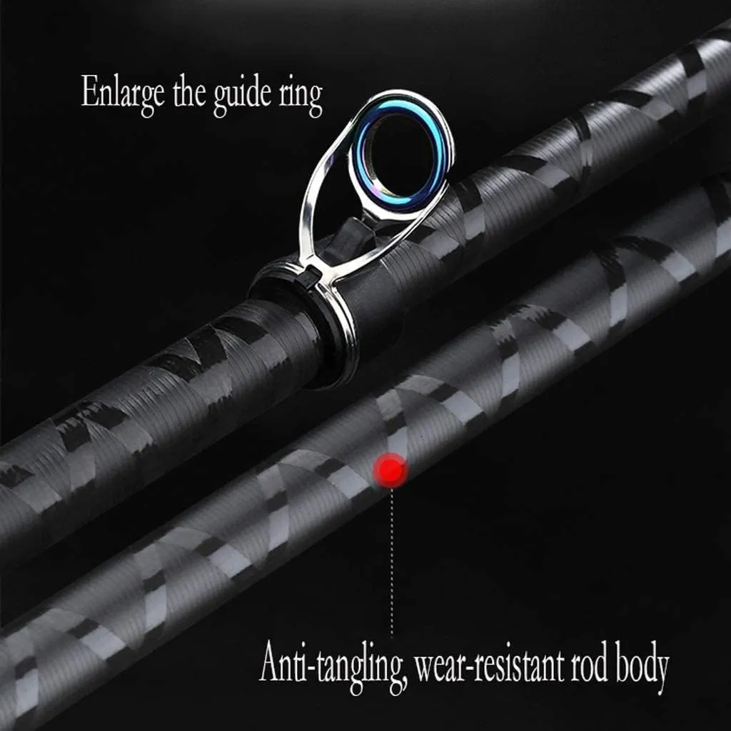REMYS Telescopic Carbon Fishing Rod Kit, 4.5 Meters, Casting, Heavy Power, 20 lb Line, Fishing Rod Combo