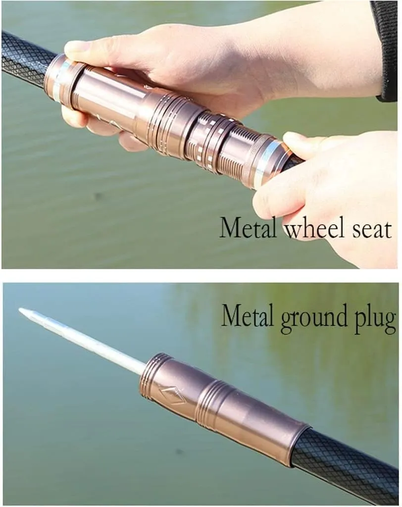 REMYS Telescopic Carbon Fishing Rod Kit, 4.5 Meters, Casting, Heavy Power, 20 lb Line, Fishing Rod Combo