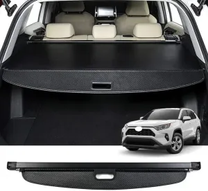 Retractable Cargo Cover Compatible with Nissan Kicks 2018-2024 Shield Security Shade Privacy Screen Tonneau Luggage Cargo Trunk Organizers (Carbon Fiber Texture)