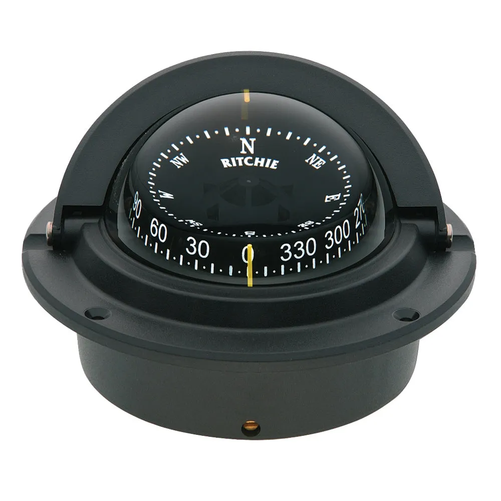 Ritchie Flush Mount Voyager F-83 Compass (Black Housing/Black Card)