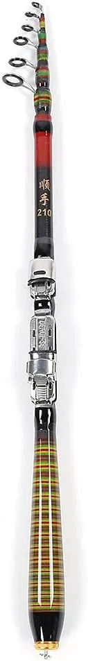 RiToEasysports Telescopic Fishing Rod, Carbon Fishing Rod Kit, Sea Rod, Portable Manual Fishing Accessory