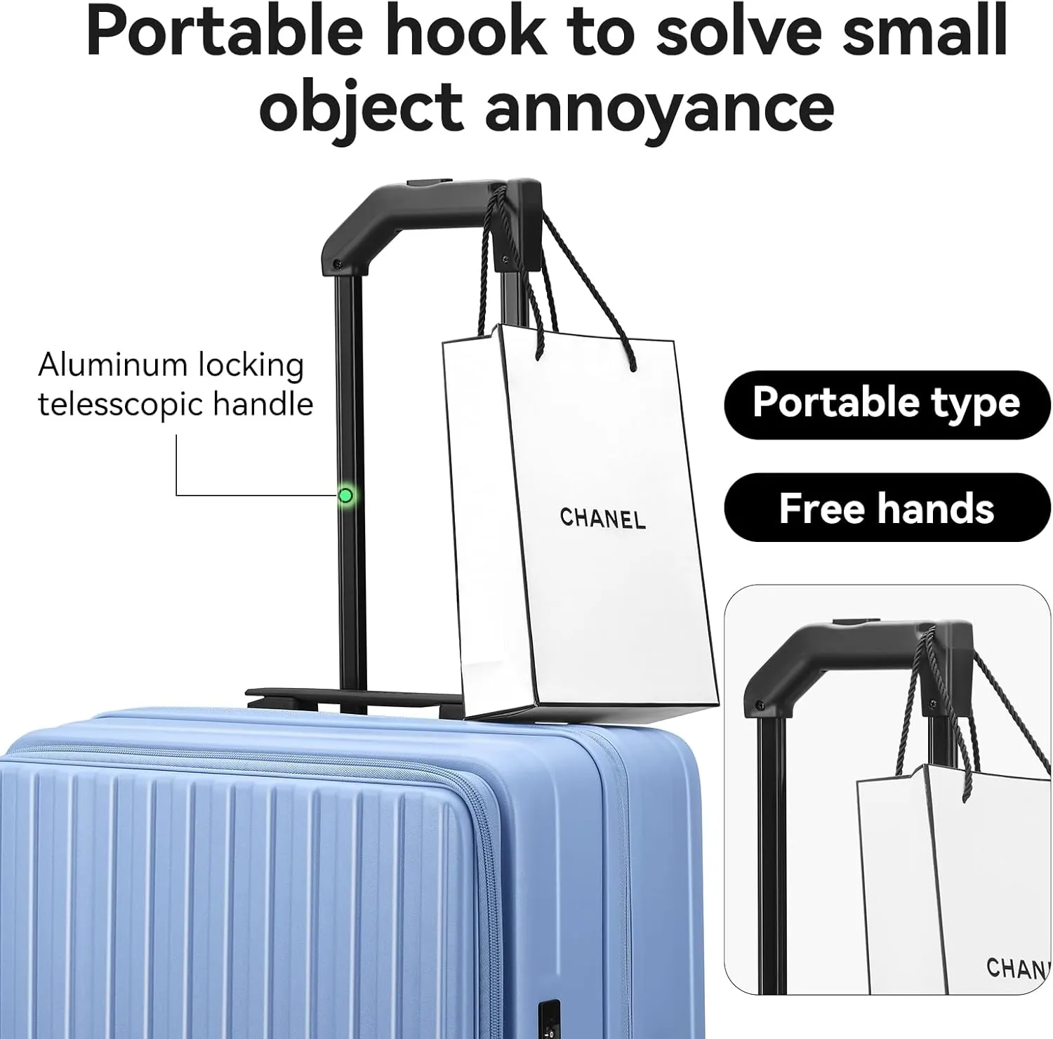ROAMING 24 Inch Checked Luggage TOP Opening Rolling Suitcase PC hard sided luggage with Spinner Wheels Cup Holder Tsa Lock Specially Designed Ergonomic Pull Rod Handle for Travel Woman Men Blue
