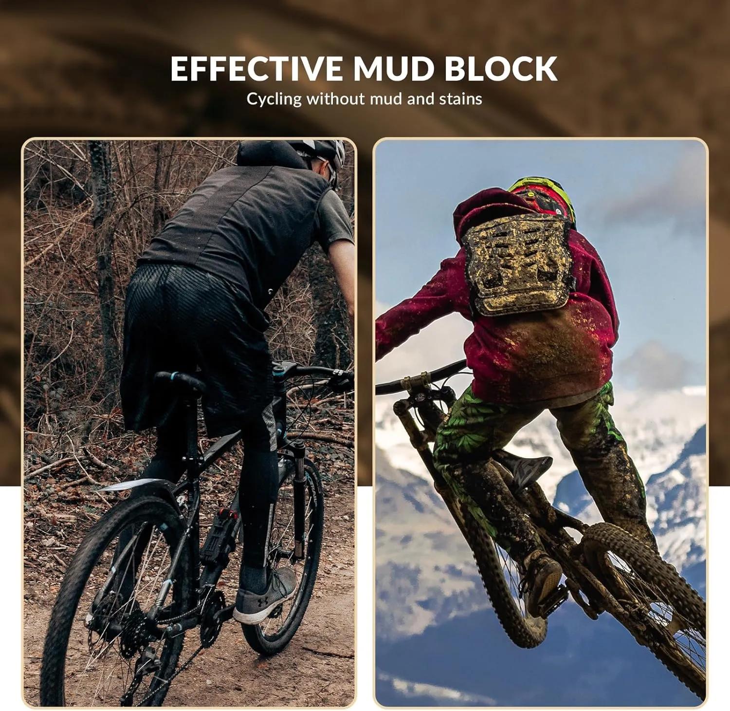 ROCKBROS Bike Fender Adjustable Bicycle Fenders for 26"/27.5"/29" Mountain Bike Universal Front Rear Mud Guards for MTB
