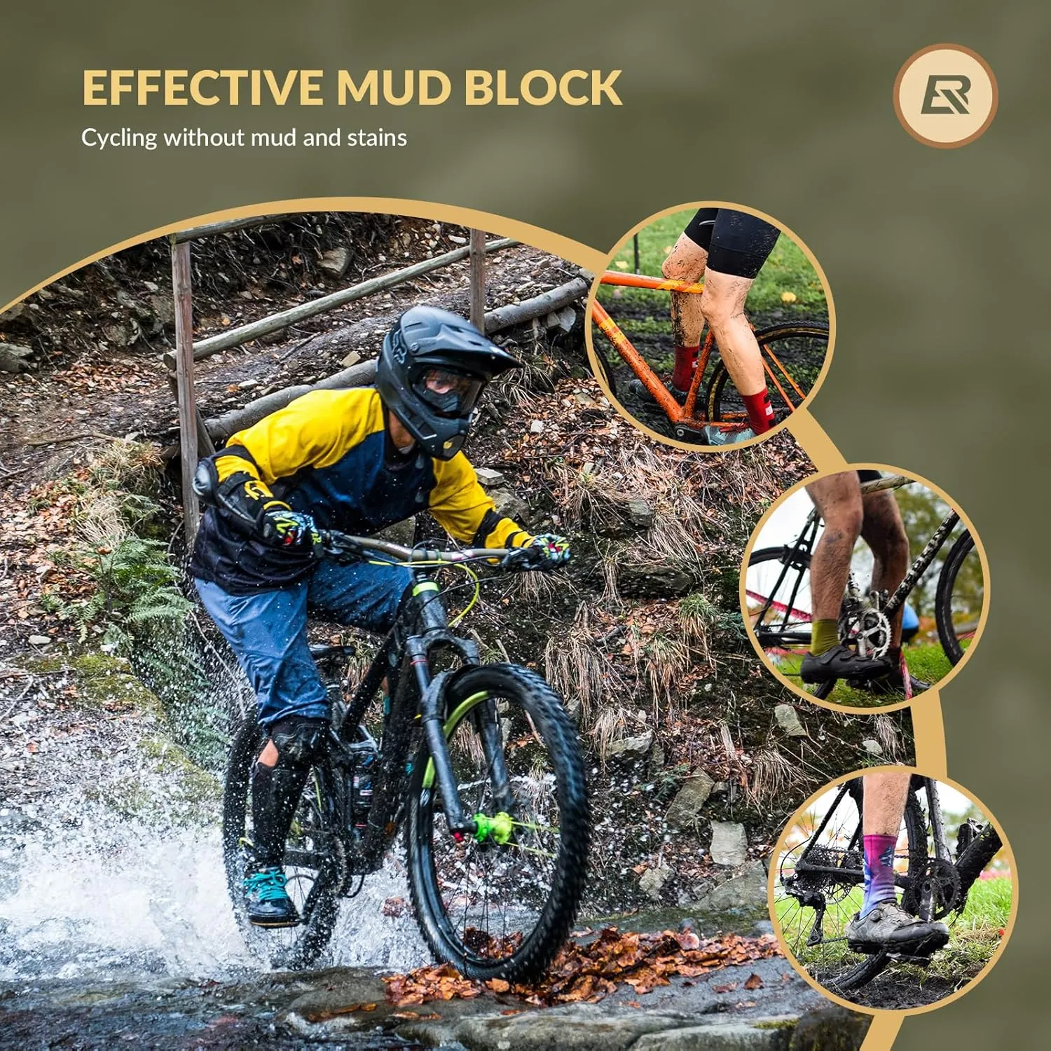 ROCKBROS Bike Fender Adjustable Bicycle Fenders for 26"/27.5"/29" Mountain Bike Universal Front Rear Mud Guards for MTB