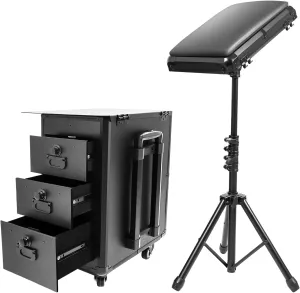 Rolling Makeup Case with Tattoo Arm Rest Stand Supplies,4 Universal Wheels & Removable Tripod,Makeup Case With Combination Lock For Make-Up Artists, Hair Barbers,Manicurist,Tattoo Artist