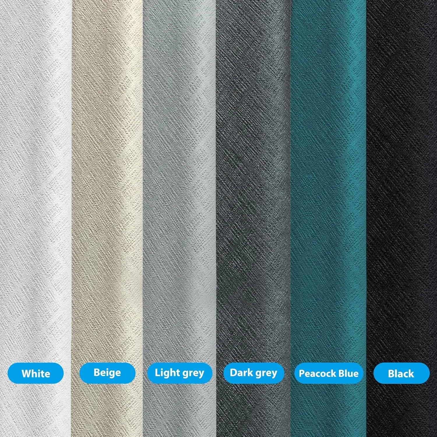 Room Divider Curtains, Blackout, Thermal Insulated, Noise Reduction, 150"W x 108"L, Peacock-Blue, Pinch Pleat Top, Bedroom