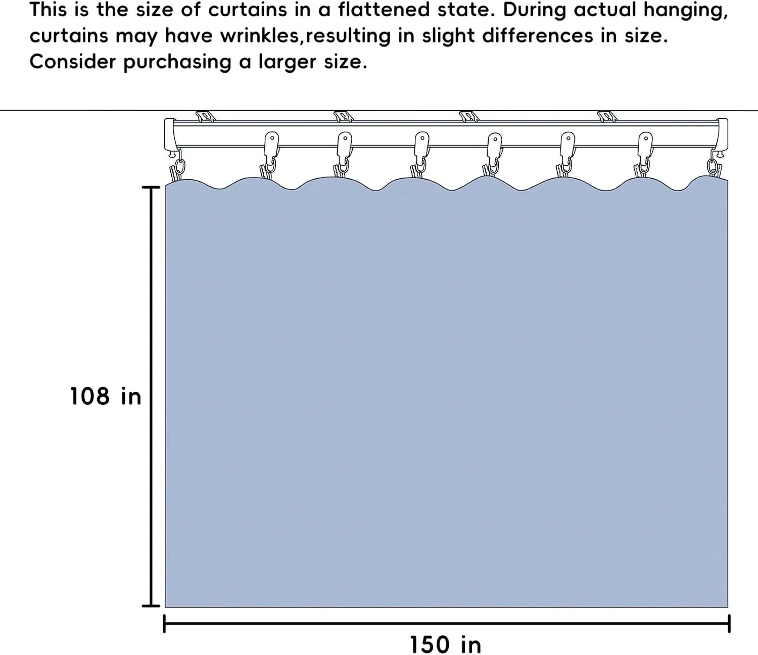 Room Divider Curtains, Blackout, Thermal Insulated, Noise Reduction, 150"W x 108"L, Peacock-Blue, Pinch Pleat Top, Bedroom