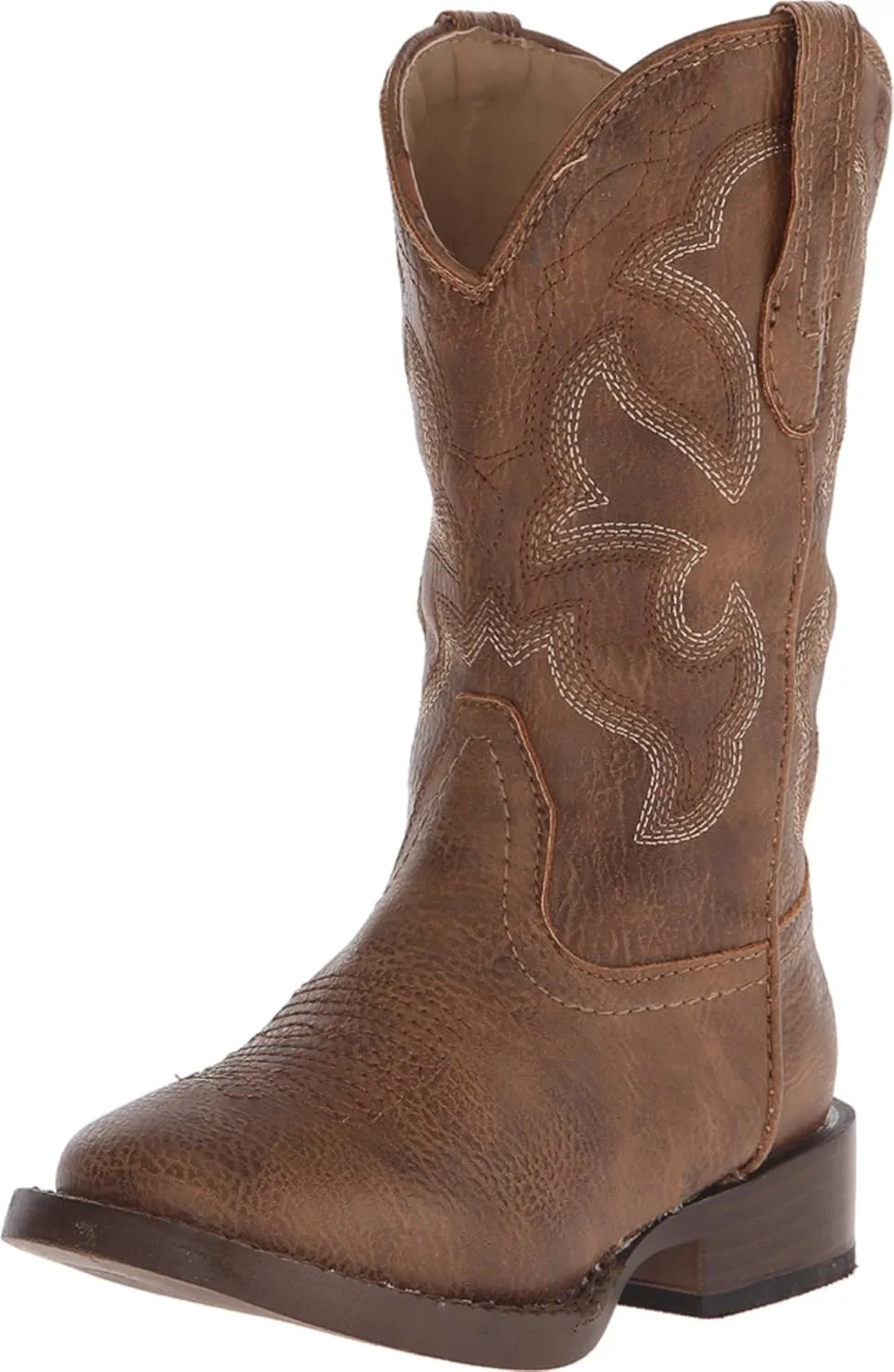Roper Kids Cole Square Toe Boot (Toddler/Little Kid) Tan 10 Toddler M
