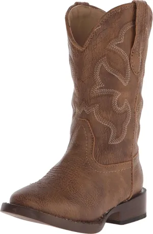 Roper Kids Cole Square Toe Boot (Toddler/Little Kid) Tan 10 Toddler M