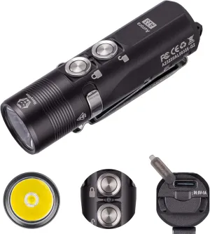 RovyVon A23 G2 1000 lumens USB-C Rechargeable EDC Flashlight, 6500K Cool White 850mAh LED Pocket Flashlight Keychain, with Magnetic Pocket Clip for EDC Carry, Camping and Hiking (Gunmetal)
