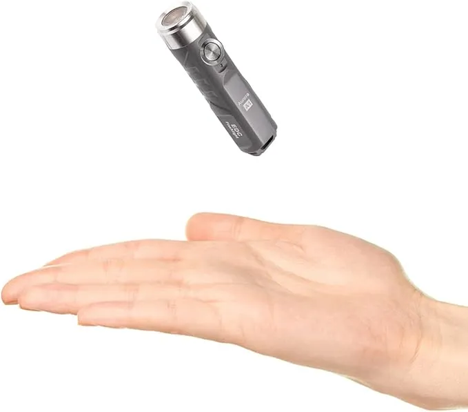RovyVon Aurora A1 Keychain Flashlights, USB-C Rechargeable Max 650 High Lumens Super Bright with EDC Small Size, 5 Mode Easy Use with Clip,Waterproof,Perfect for Camping Emergencies Gift(Gray)