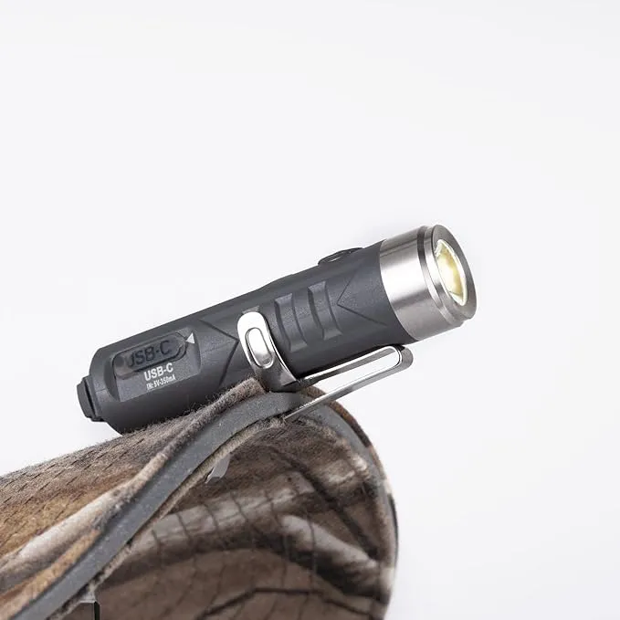 RovyVon Aurora A1 Keychain Flashlights, USB-C Rechargeable Max 650 High Lumens Super Bright with EDC Small Size, 5 Mode Easy Use with Clip,Waterproof,Perfect for Camping Emergencies Gift(Gray)
