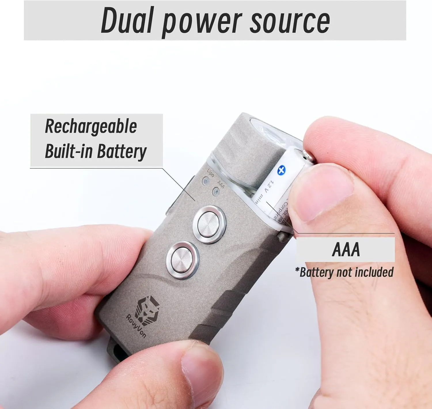 RovyVon E3 Plus Marble Keychain Flashlight - 700 Lumen Dual Power Rechargeable with Lockout Mode, Waterproof for Everyday Carry, Camping, Hiking, Emergency