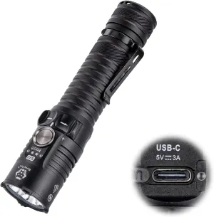 RovyVon S23 Search Flashlight, 4000 High Lumen Brightest Flashlight Long Throw, 5000mAh Rechargeable Battery, IPX8 Waterproof EDC Flashlight Compact Duty Work Light with Lanyard