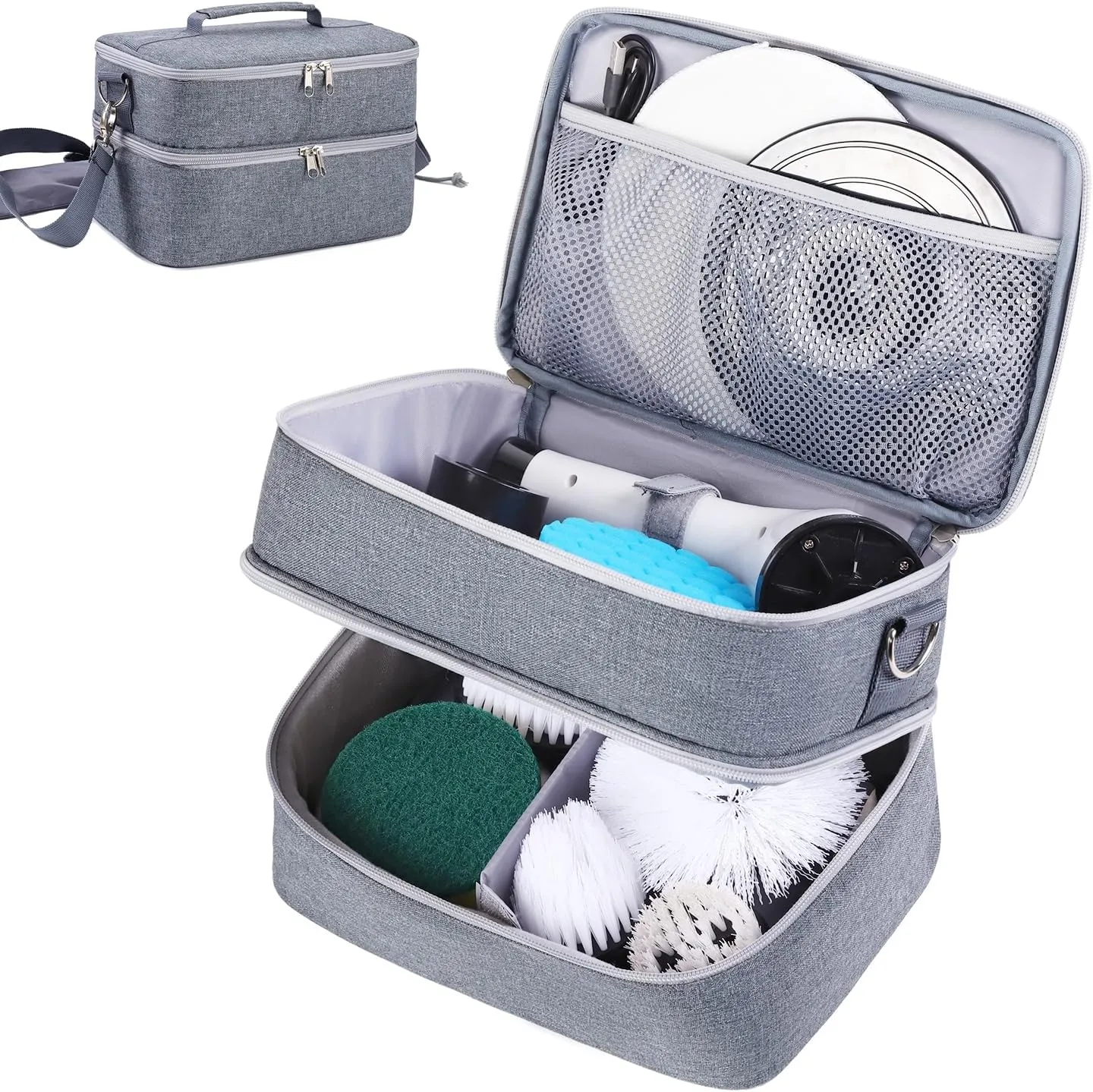 Rsobl Storage Bag for Electric Spin Scrubber,Organizer Case Compatible with Electric Scrubber for Cleaning,Carry Case for Bathroom Scrubber Electric (Bag Only)