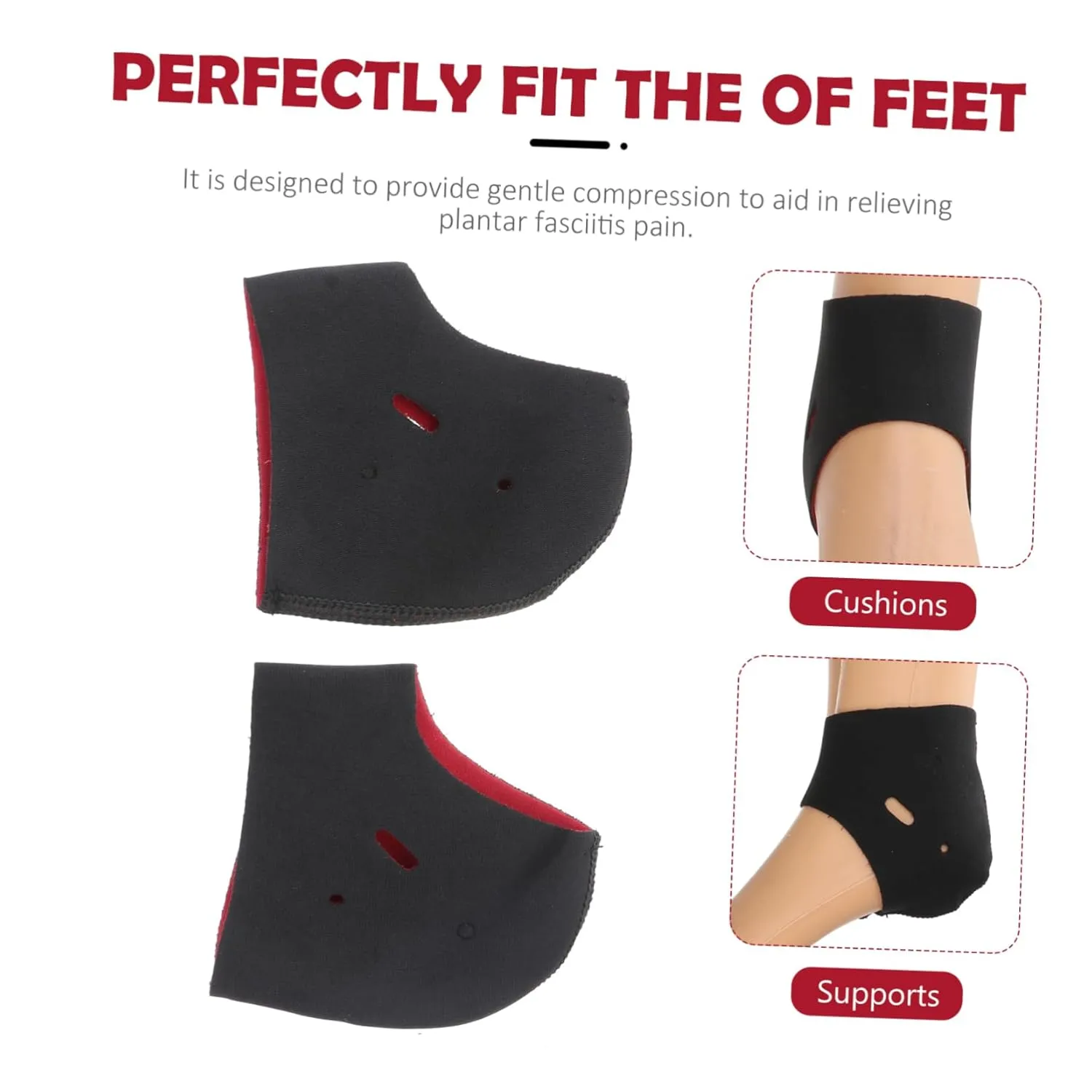 SAFIGLE 3sets Plantar Ankle Brace Foot Arch Support Heel Protector Insole Brace Breathable Plantar Wrap 2pcs*3