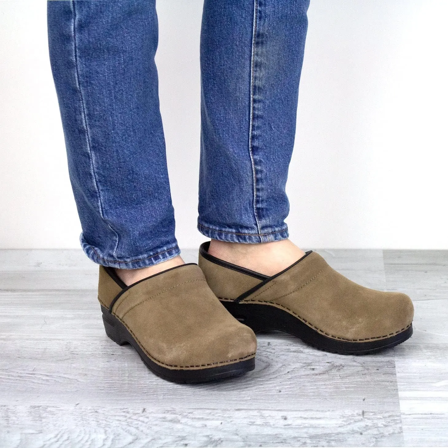 Sanita Schuyler Clogs for Women - Suede, Arch Support, Closed-Back, APMA-Approved Slip-On Shoes