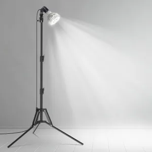 SANSI 400W Equivalent LED Work Light with Stand, 6000LM 5000K Portable Work Light With Telescoping Tripod Stand Adjustable 30-55 Inches, Camping Light with Premium Carbon Steel Strong and Stable