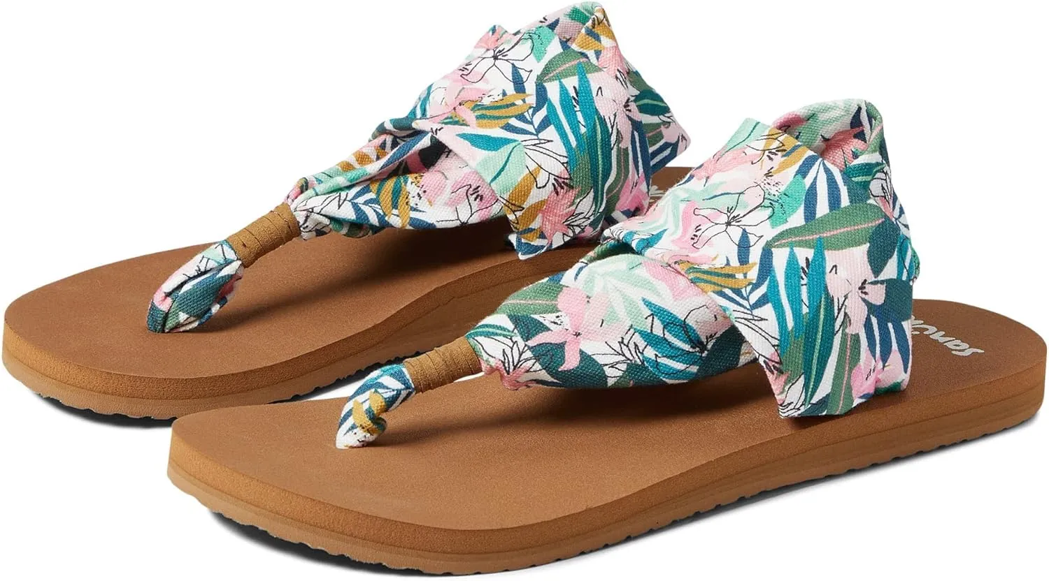 Sanuk Sling Soft Top Tropical Pink/Green 10 B (M)