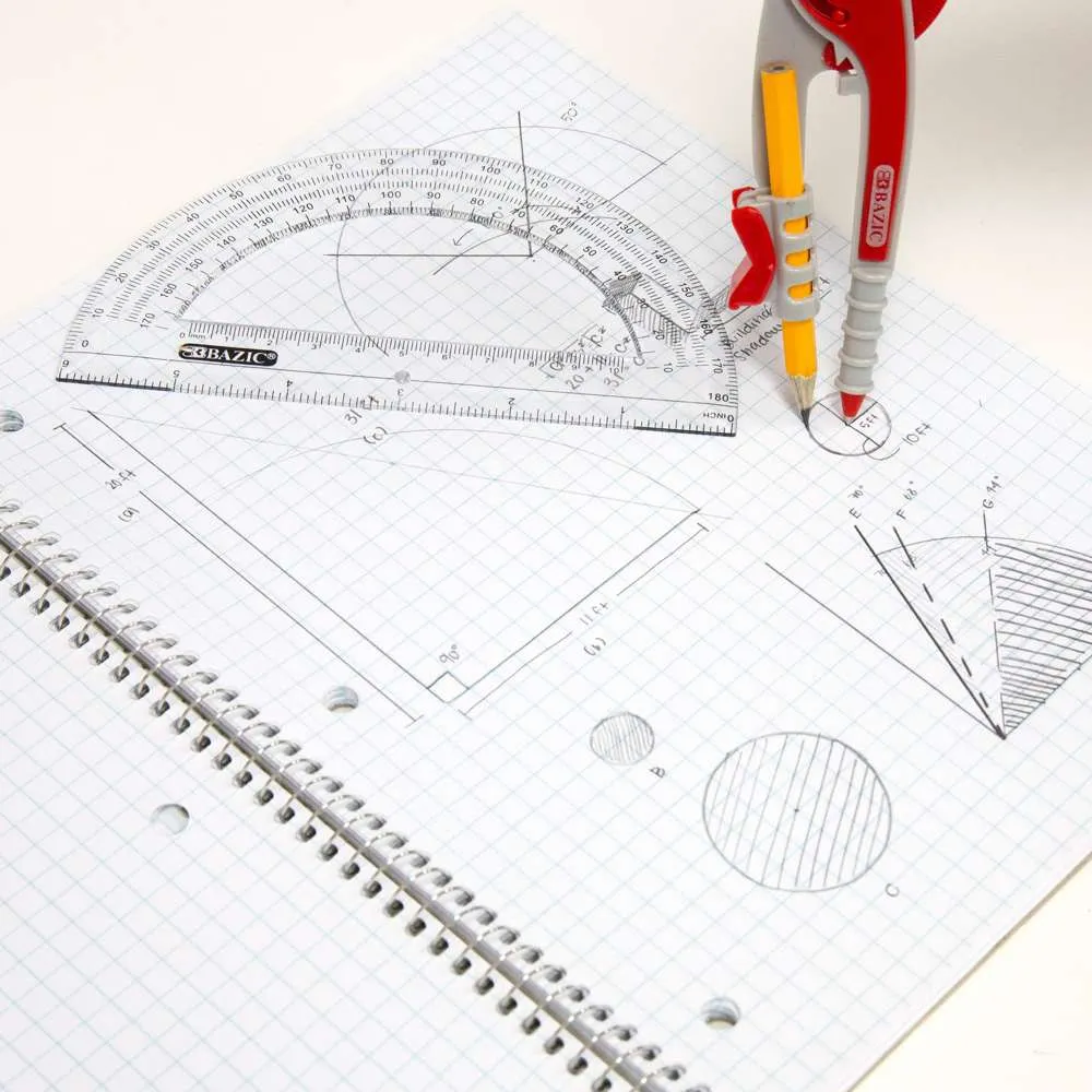 Scale-Arm Compass w/ #2 Wood Pencil & 6" Protractor Set