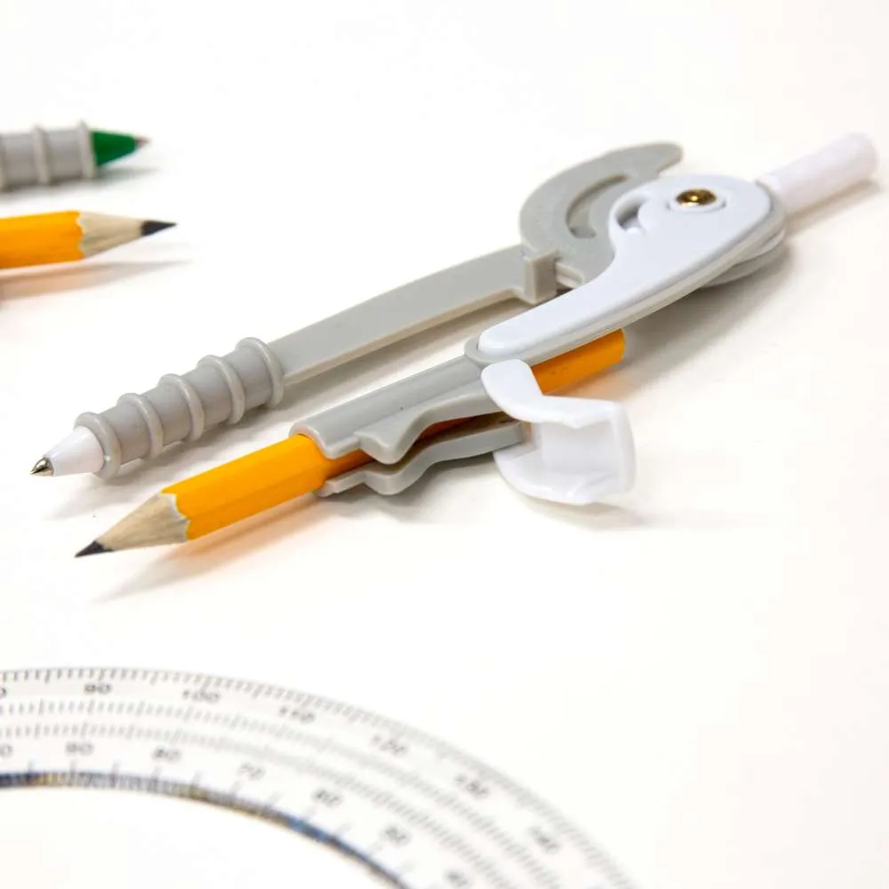 Scale-Arm Compass w/ #2 Wood Pencil & 6" Protractor Set