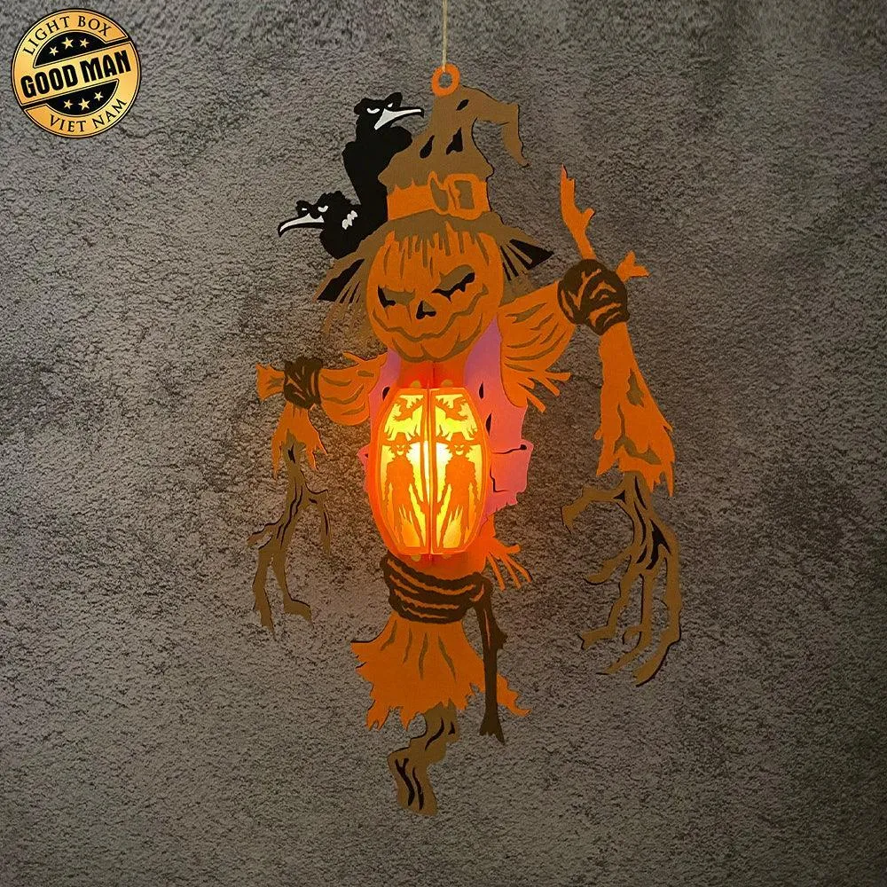 Scarecrow - 3D Scarecrow Lantern File - Cricut File 1 - LightBoxGoodMan