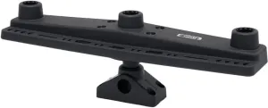 Scotty #257 Triple Rod Holder Board only (No Rod Holders) Includes Post Bracket and Mount, Black, Small