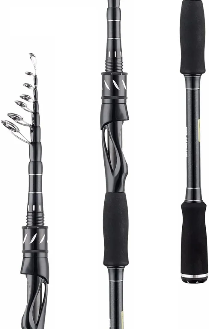 SeaKnight Sange II Telescopic Fishing Rods, Carbon Material & Durable Solid Glass Tip, Ceramic Guides, 1pc Fishing Rod Performance, Comfortable EVA Handle, Newly Designed Travel Rod