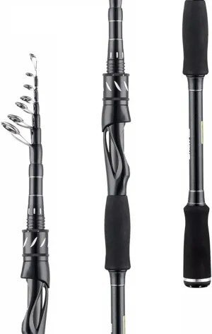 SeaKnight Sange II Telescopic Fishing Rods, Carbon Material & Durable Solid Glass Tip, Ceramic Guides, 1pc Fishing Rod Performance, Comfortable EVA Handle, Newly Designed Travel Rod