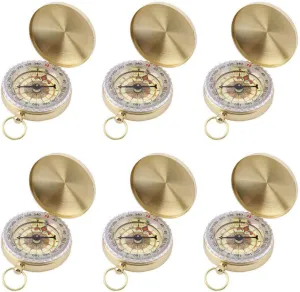 SHENQIDZ 6 Pack Camping Survival Compass,Pocket Compass for Kids,Compass for Hiking or Camping