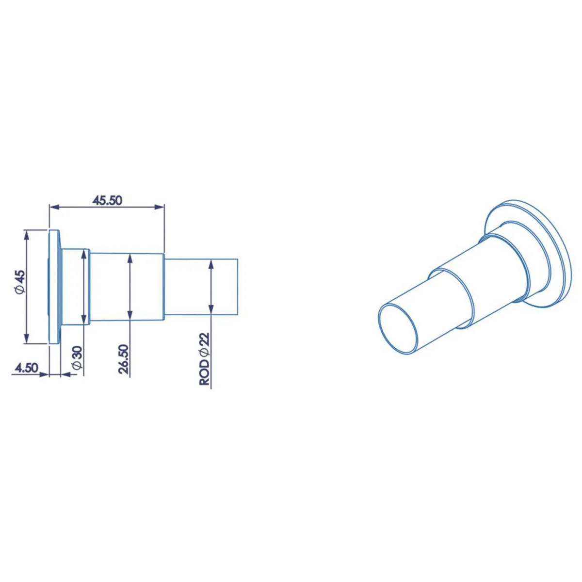 Shower Curtain Rail Straight Rod Pole Extendable Aluminium White 1100-2600mm