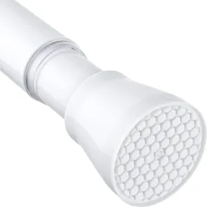 Shower Curtain Rod 45-77 Inch White Shower Rod Tension Curtain Rod Adjustable Curtain Rods No Drilling Shower Curtain Tension Rod for Bathroom Windows Doorways