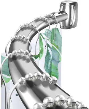 Silver Curved Shower Curtain Rod 43-78 In Adjustable Bowed Shower Rods Rounded Shower Curtain Rod Bathroom, Bathtub, Stall Rust proof, Premium Stainless Steel Need To Drill