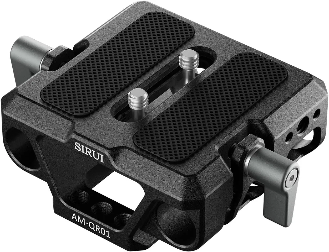 SIRUI Camera Baseplate with Quick Release Base, Universal 15mm Rod Rail Mount Base Plate with Dual Clamp, LWS Rail Block for Tripod & Shoulder Support, Camera Cage Accessories, AM-QR01