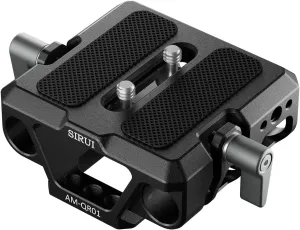 SIRUI Camera Baseplate with Quick Release Base, Universal 15mm Rod Rail Mount Base Plate with Dual Clamp, LWS Rail Block for Tripod & Shoulder Support, Camera Cage Accessories, AM-QR01