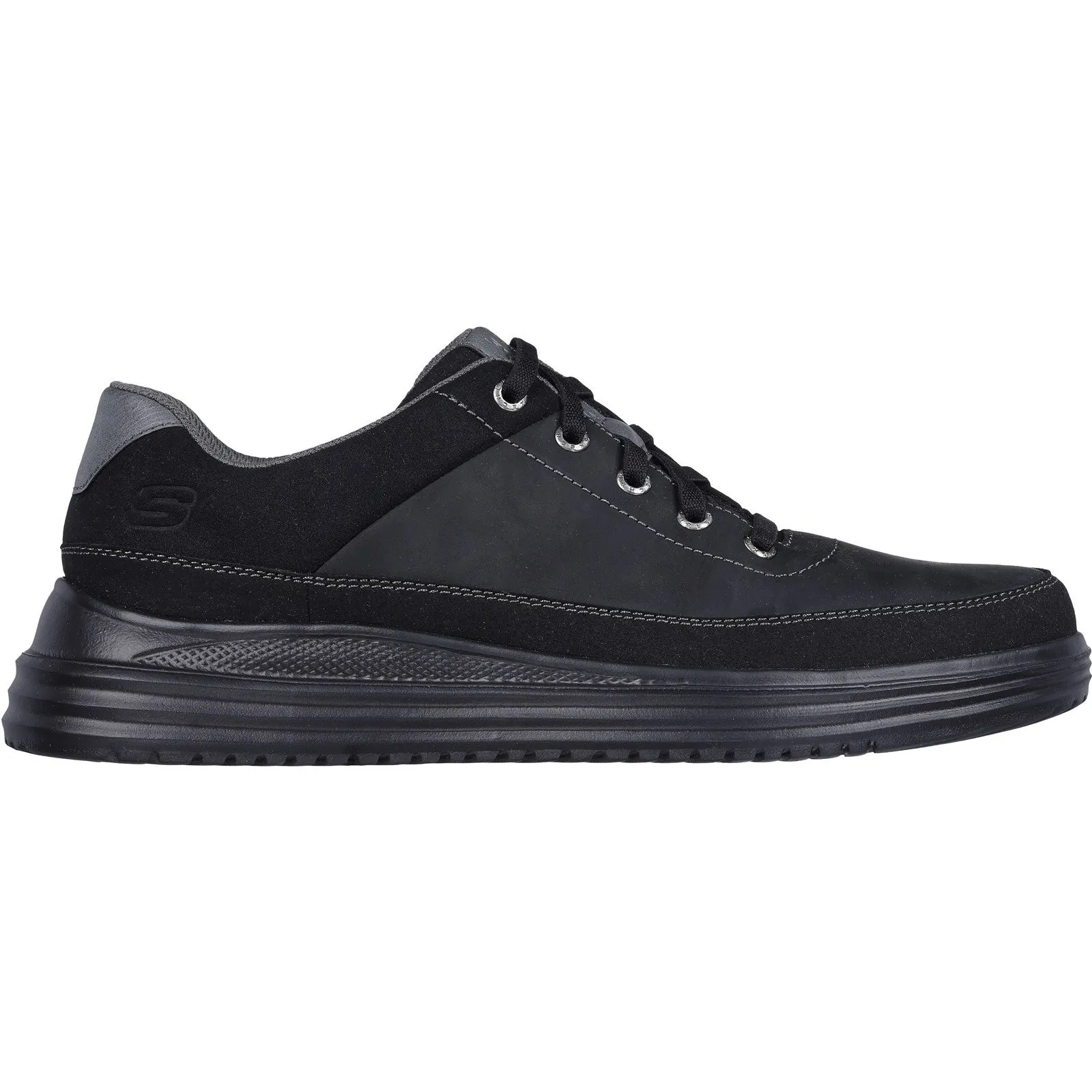 Skechers Mens Proven - Aldeno 204875-BBK Black Lace Up Shoe