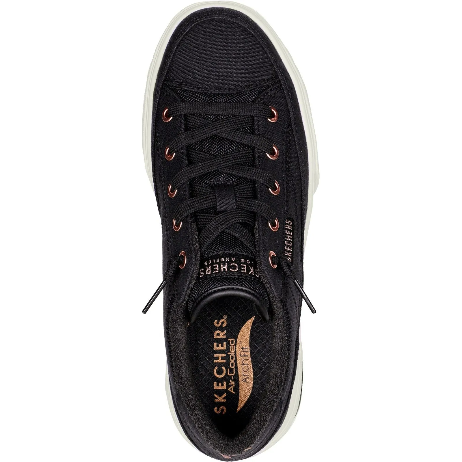 Skechers Womens Arch Fit Arcade - Meet Ya There 177190-BLK Black Lace Up Shoe