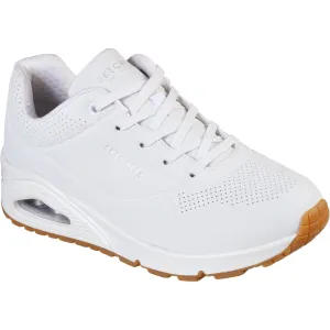 Skechers Womens Uno - Stand on Air 73690W-WHT White Lace Up Shoe