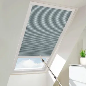 Skylight Shades & Blinds for Window Cellular Cordless Blackout Shades Custom Cut to Size (100% Shading - Blue Gray)