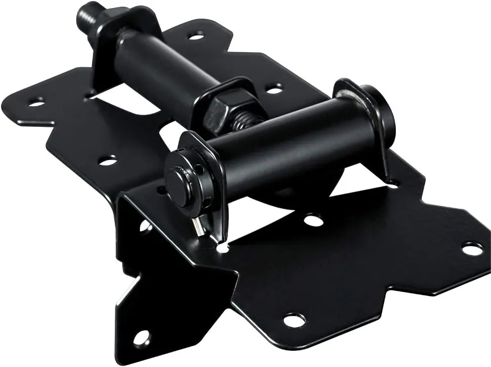 skysen Carbon Steel Vinyl Wood Fence Self Closing Gate Hinges Black(2063-cs-p)
