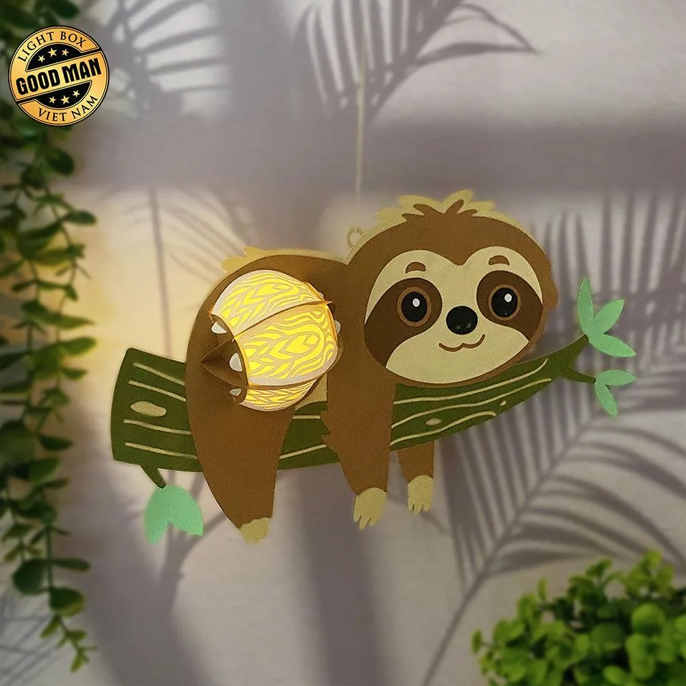 Sloth - 3D Sloth Lantern File - 11x7" - Cricut File - LightBoxGoodMan