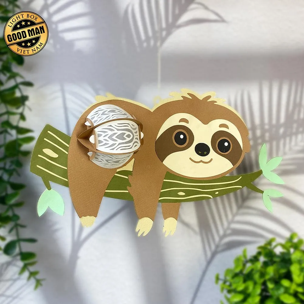 Sloth - 3D Sloth Lantern File - 11x7" - Cricut File - LightBoxGoodMan