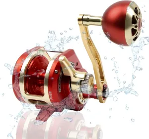 Slow Pitch Jigging Reels 66lbs Slow Jigging Reel Saltwater 6.3:1, 9BB 2RB Jigging Reel Saltwater Conventional Reels