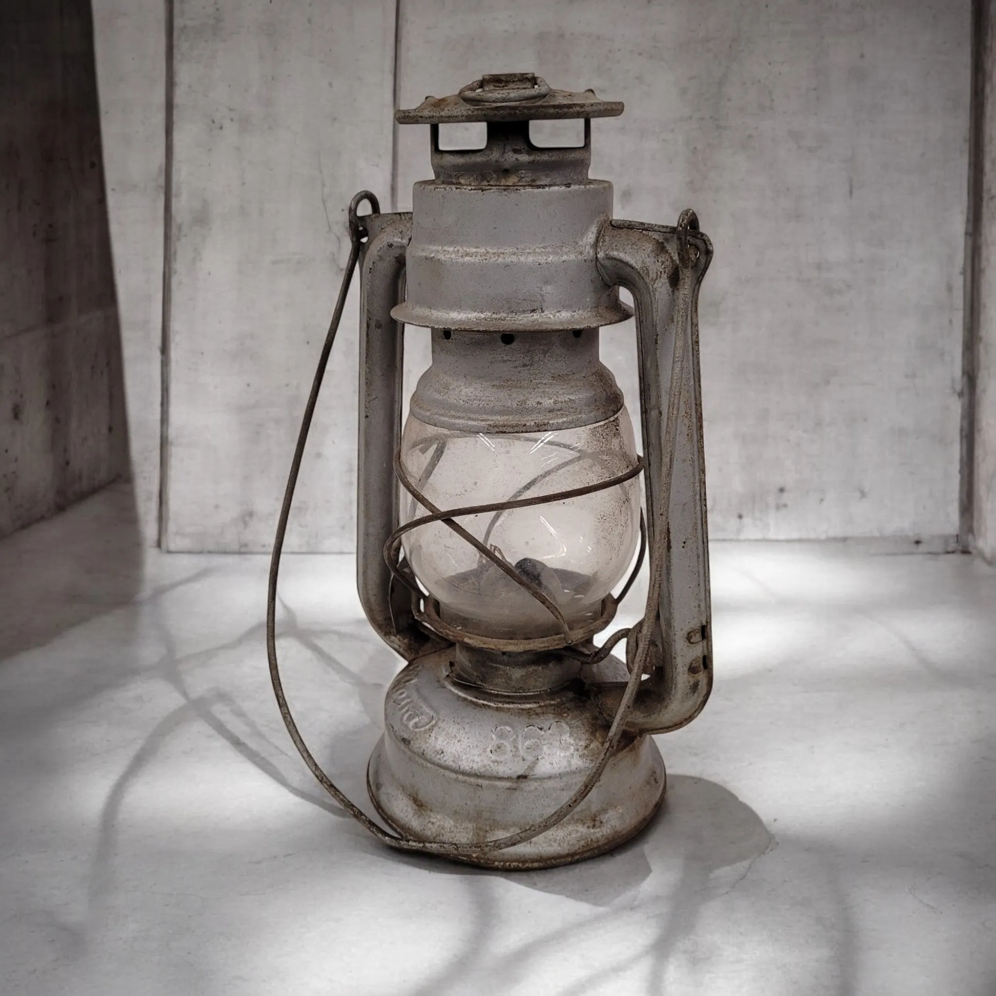Small Antique Grey Meva No 868 Lantern Made In Czechoslovakia