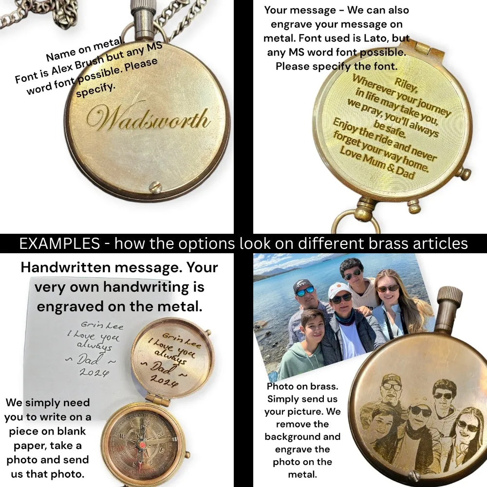 Small Brass Golden Sundial Compass | Personalised Vintage Gift