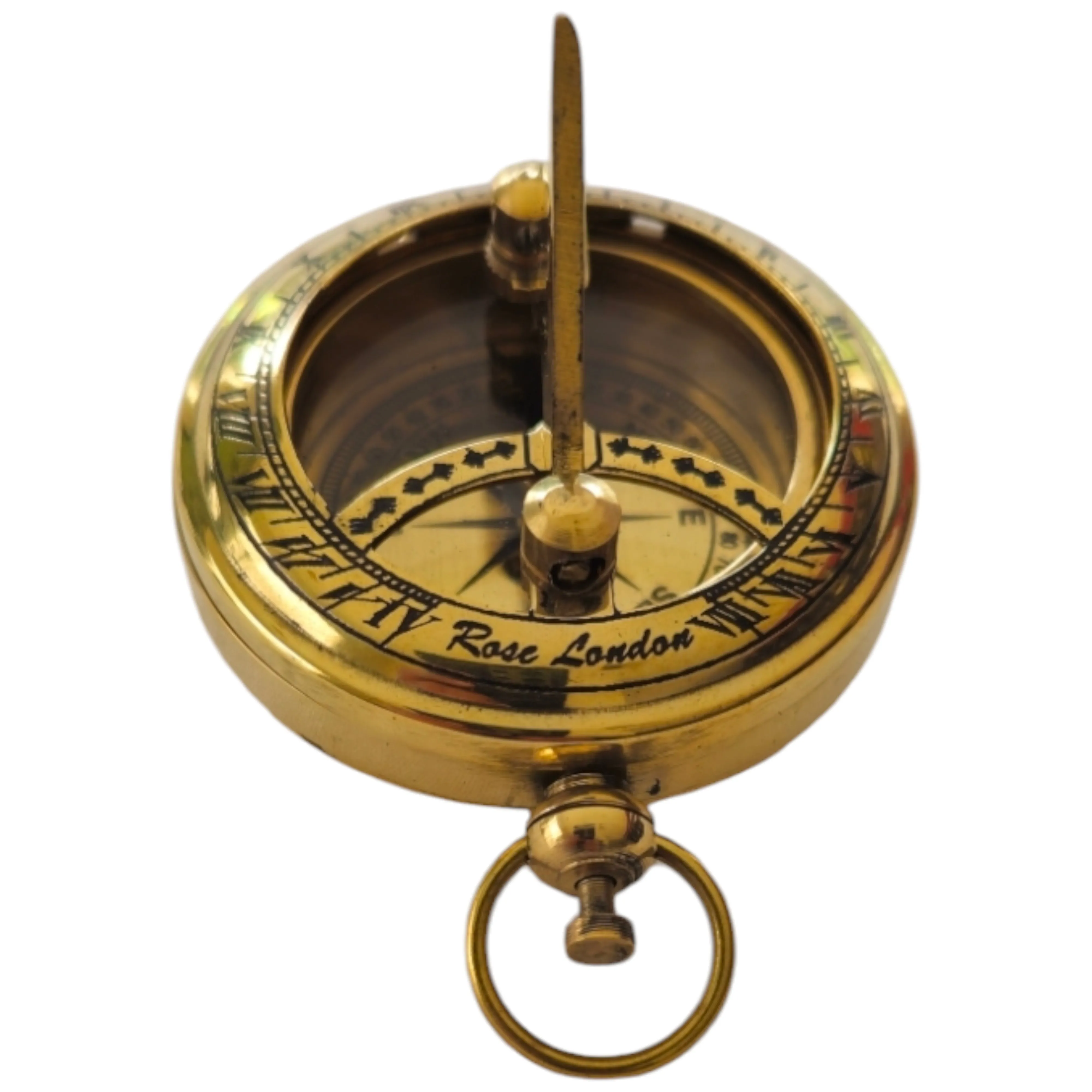 Small Brass Golden Sundial Compass | Personalised Vintage Gift