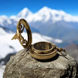 Small Brass Golden Sundial Compass | Personalised Vintage Gift