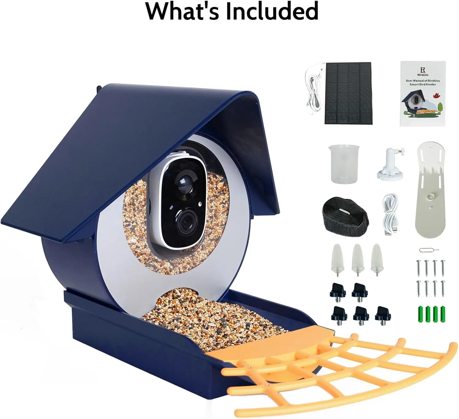 Smart Bird Feeder with Camera, AI Identify Bird Feeder Camera with Solar Pannel, Auto Capture Bird Full HD Videos & Instant Notification, Ideal Present for Bird Lovers