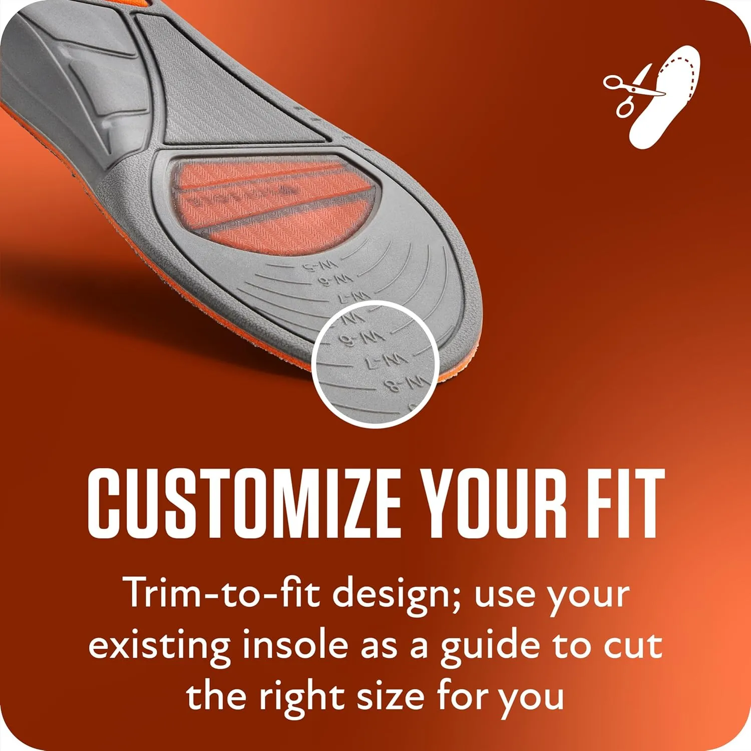 Sof Sole Athletic Trim-to-Fit Insole: A Gel-Cushioned Insole for Enhanced Shock Absorption, Men's 7-13