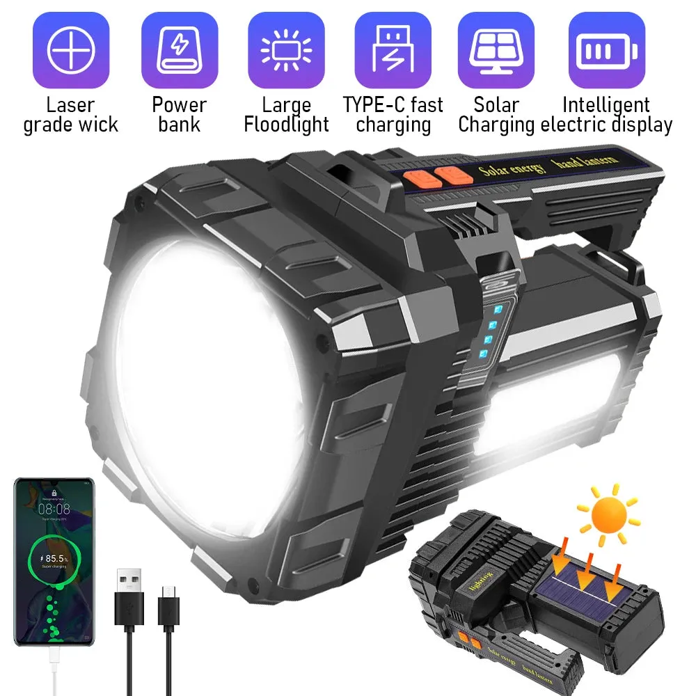Solar Energy High Power LED Flashlight